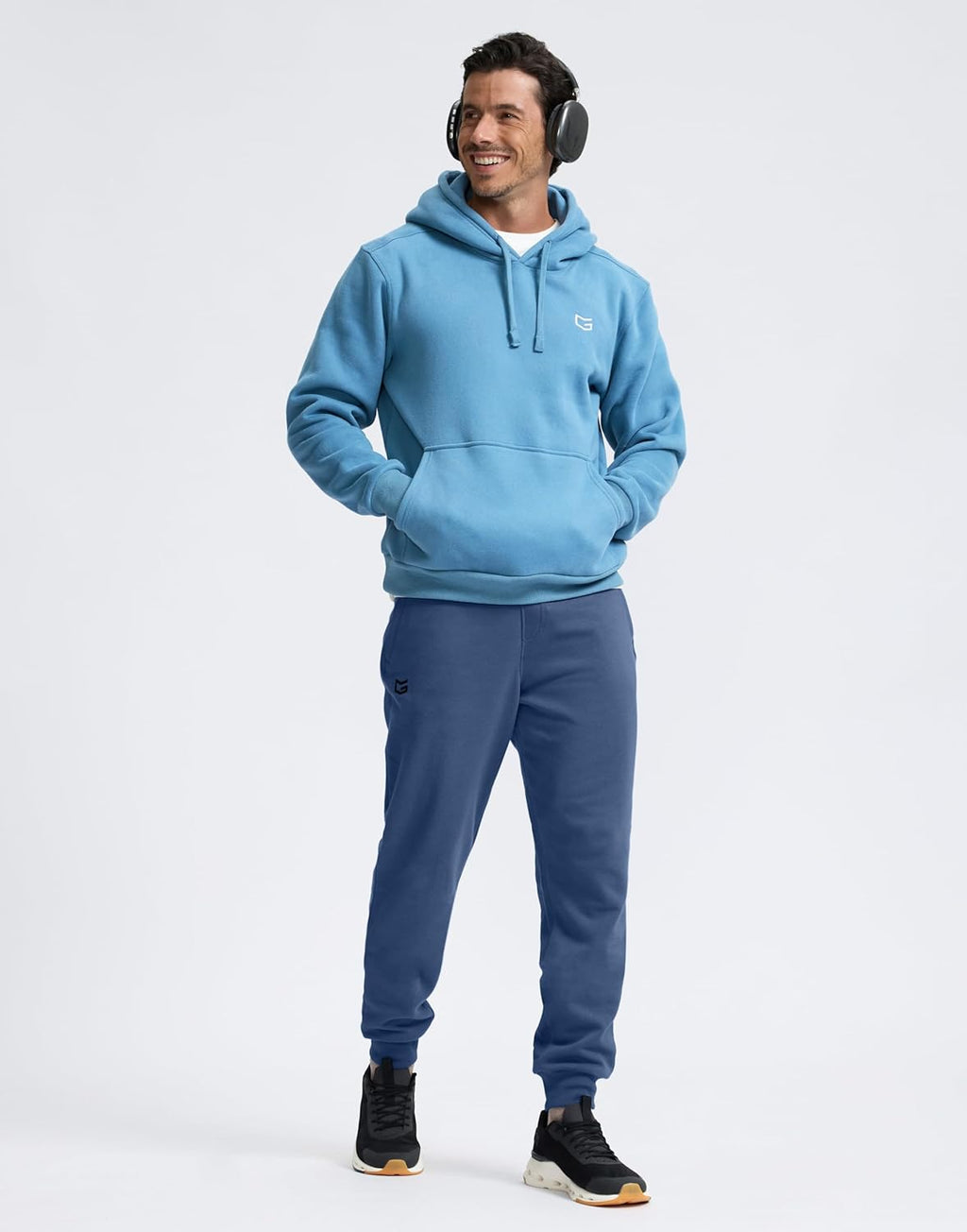 Skiennix Men's Cotton Fleece Joggers - Warm Athletic Sweatpants with Zipper Pockets | Winter Lounge Wear