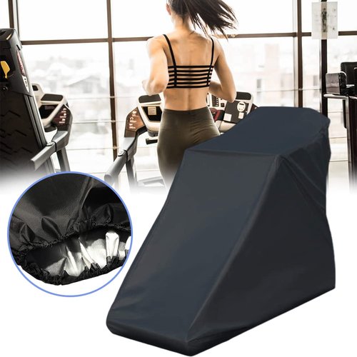 Treadmill Cover, YolieraArt Waterproof Dustproof Running Machine Cover with Windproof Drawstring and Air Vents for Home Gym, Sunscreen Protector for Running Machines (Black, 79x60x38 Inches)