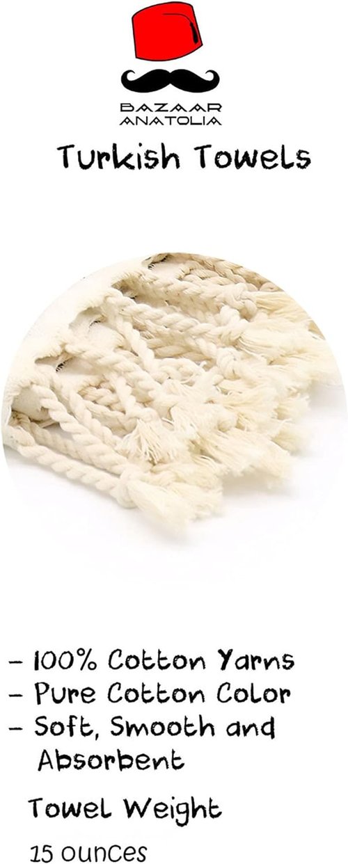 Bazaar Anatolia Turkish Beach Towel - Oversized 100% Cotton, Quick Dry, Sand-Free - 71x39 Inches, Arpa Coral