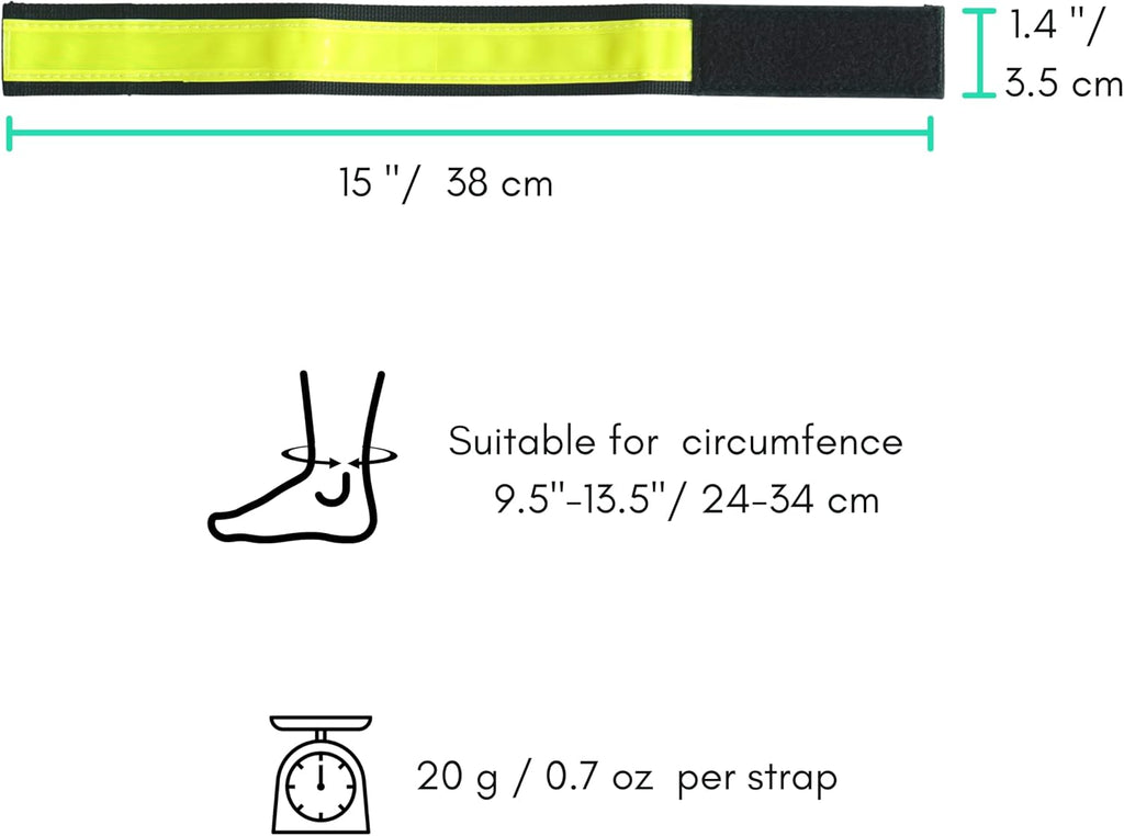 Vincita Reflective Bands - Highly Visible Safety Bands for Cycling, Walking & Running - Fits Molle Webbing (Pair of 2)