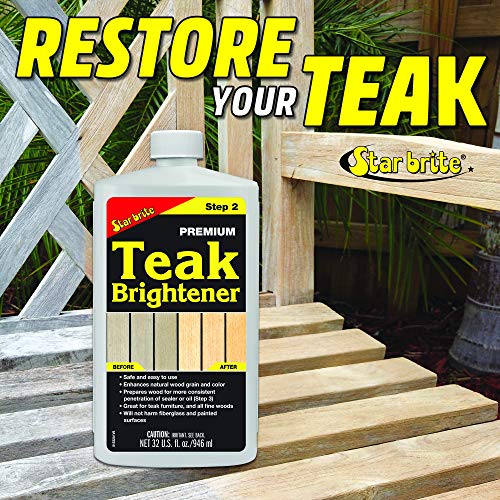 STAR BRITE 128 Oz Teak Brightener - Restores & Enhances Natural Wood Grain