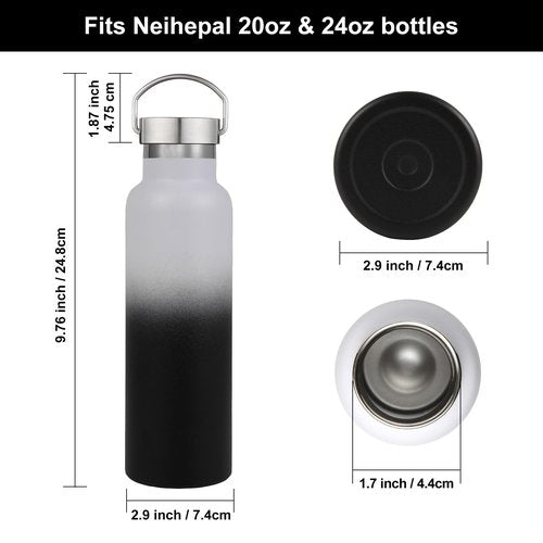 Standard Mouth Handle Lid | Fits Neihepal 20oz & 24oz Insulated Water Bottles | Leak Proof & BPA Free | Insulated Replacement Lid