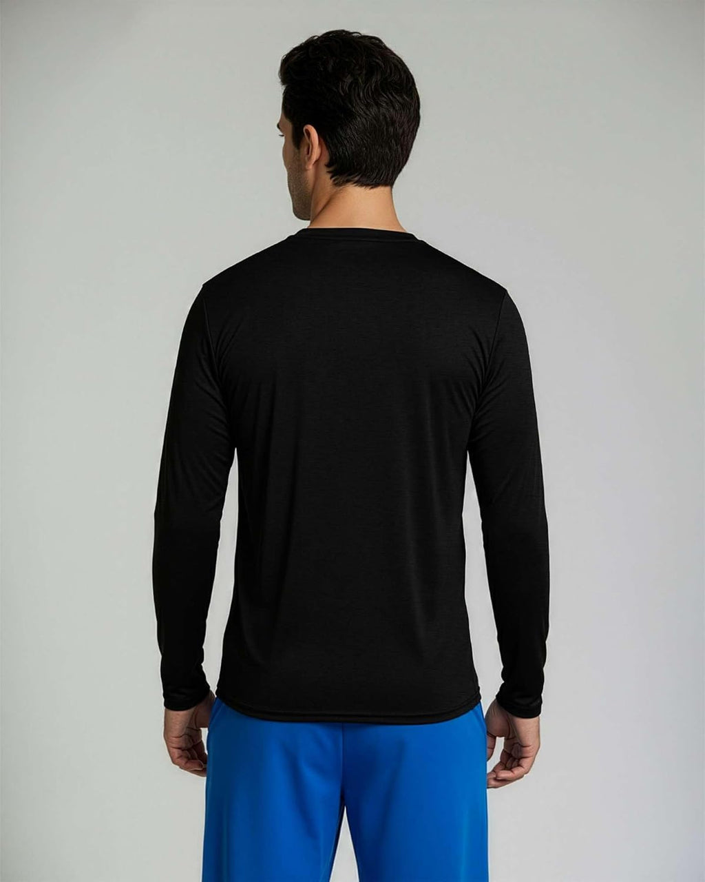 Real Essentials Men's Long Sleeve Dry Fit T-Shirts - UPF 50 Wicking Workout & Hiking Tees | 4 Pack