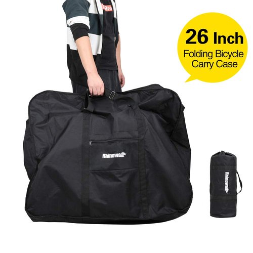 SUNELFFY 26 inch Folding Bike Bag Bicycle Travel Case Fits 26 inch or Below Folding Bikes, Bicycle Transport Case for Air,Train Travel Bike Transport Bag