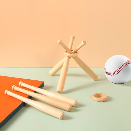 Honoson Baseball Display Stand - Wooden Bat & Ball Holder for Sports Lovers | Centerpiece Decor (1 Pack)