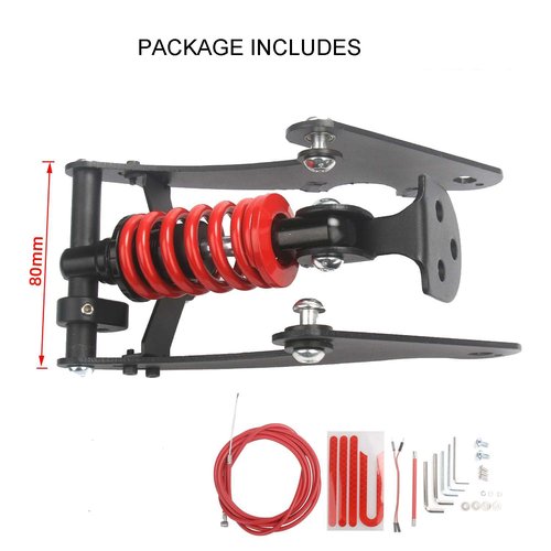 MIMIRACLE Electric Scooter Rear Suspension Kit Compatible with Xiaomi M365 1S Electric Scooter Shock Absorber Rear Suspension Fork Set -M365/1S Red