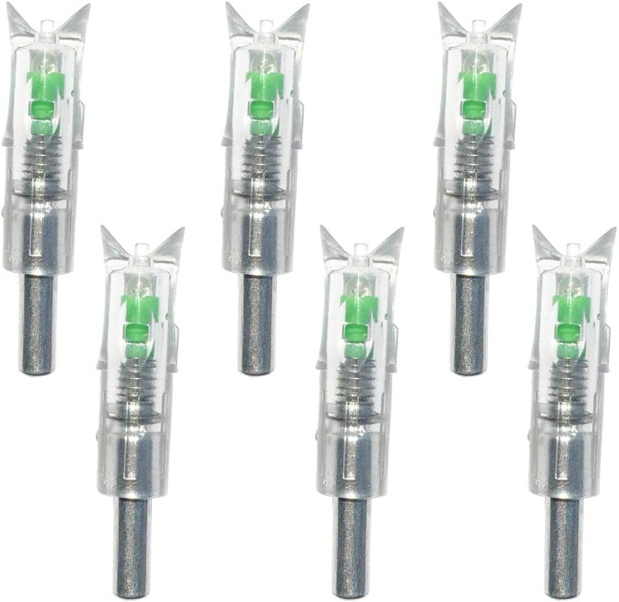 Skiennix 6PCS Lighted Nocks for Crossbow - .300/7.62mm LED Arrow Nocks for Archery Hunting