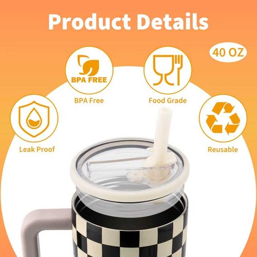 Flip Straw Lid Replacement. Compatible with hydrojug lid replacement 40 oz. (Pack of 2, Cream color). It includes a silicone coaster.No cup included.
