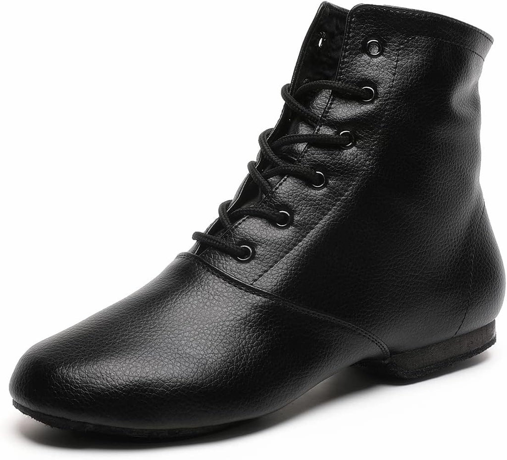 Skiennix Lace-Up Black Jazz Dance Boots - Stylish & Comfortable for Women & Girls