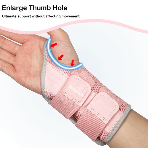 NuCamper Wrist Brace for Carpal Tunnel Relief, Adjustable Wrist Support Splint Hand Brace for Men Women, Wrist Stabilizer Night Support for Pain Relief,Tendinitis,Arthritis (Right and Left Hands, S/M)