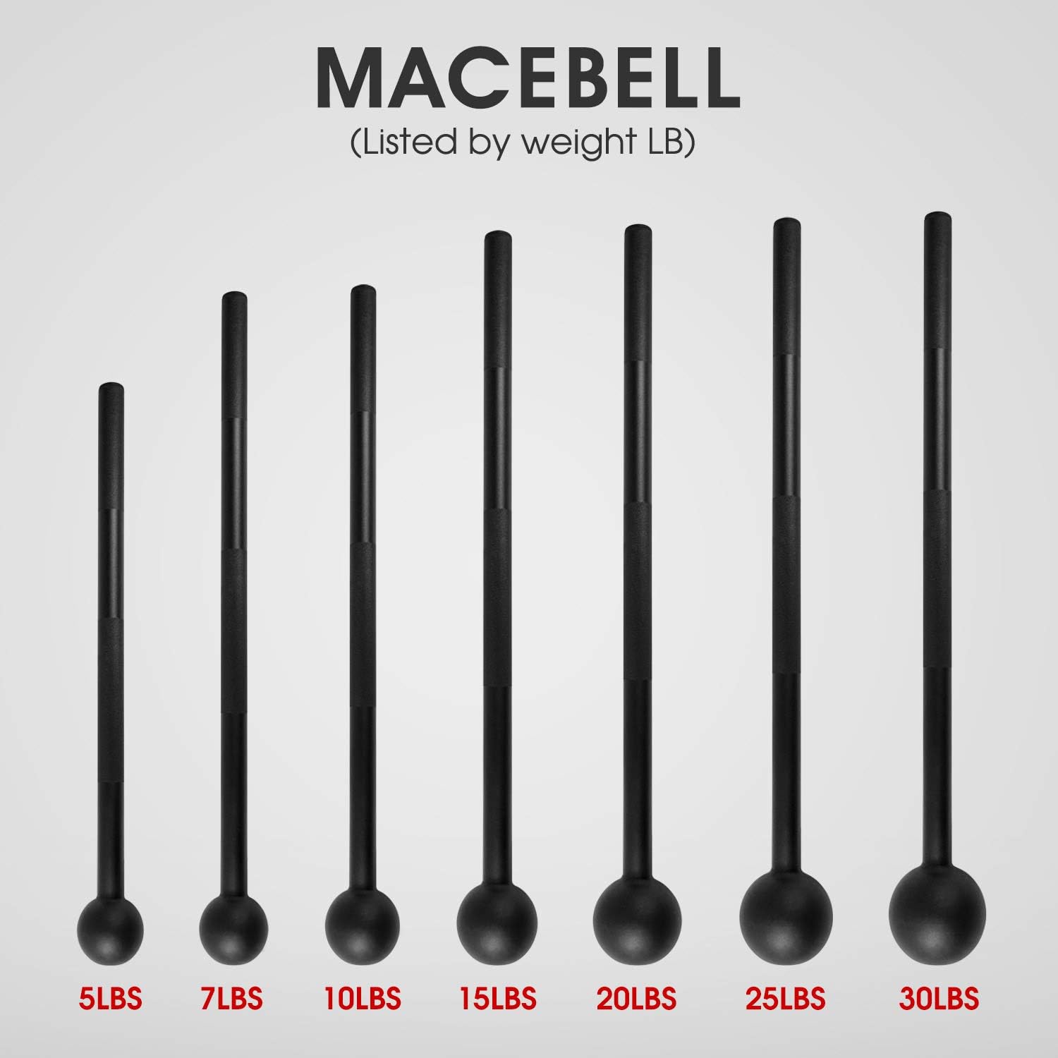 Yes4All Steel Mace Bell - Full Body Strength Training Tool for Muscles & Flexibility | 5-30 LB Options