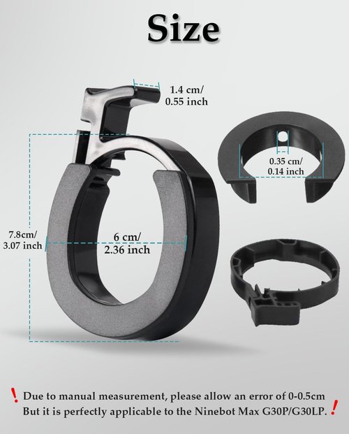 Felixstory Folding Guard Ring Front Round Locking Ring, Electric Scooter Limit Ring for Ninebot Max G30P/G30LP/G30E ll/G30 LE/G30D Scooter| ABS Wear-Resistant Circle Clasped Buckle| Clip Ring Black