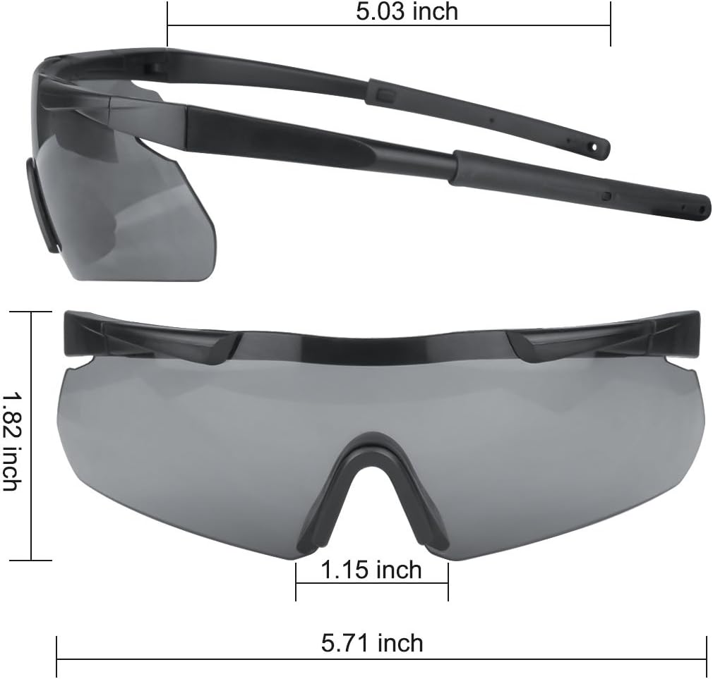 Xaegistac Tactical Eyewear - Unisex Shooting Glasses with 3 Interchangeable Lenses