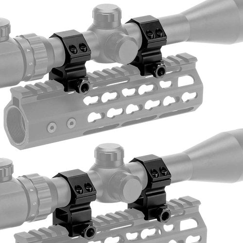 1'' Scope Rings, LONSEL 2Pcs High Profile & 2Pcs Medium Profile 1 Inch Scope Mount Rings for Picatinny Rail - Pack of 4