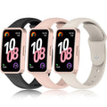 Z.DuDuZAZA Super Soft Bands Compatible for Huawei Band 8 9 10 Straps Replacement Perfectly for Huawei Band8/9/10 Wristband Change with Metal Connecting Adapters (black,starlight,pink)
