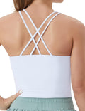 The Gym People Women's Cross Back Sports Bra - Halter Neck Workout Crop Top with Removable Pads
