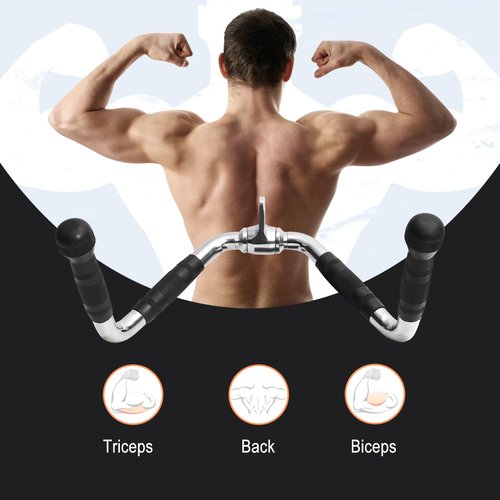plzzree LAT Pull Down Bar Attachment: LAT Pulldown Tricep Bar for Strength Training - Multi-Exerciser Cable Machine Attachment