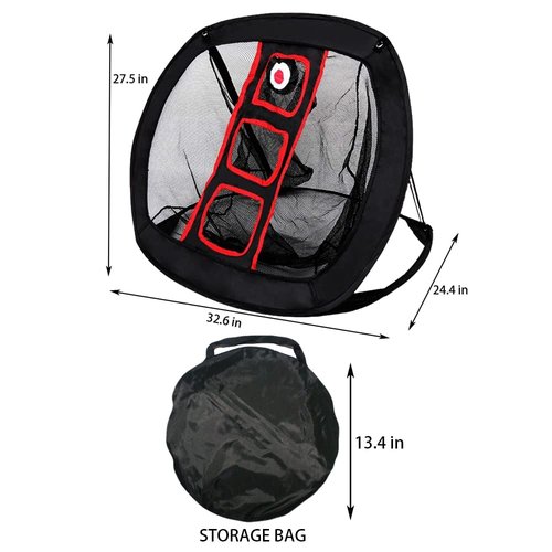Sailling golf Chipping net | Pop Up Golf Chipping Net | Indoor/Outdoor Golf Hitting net for Accuracy and Swing Practice (Golf Chipping net-Black+Red)