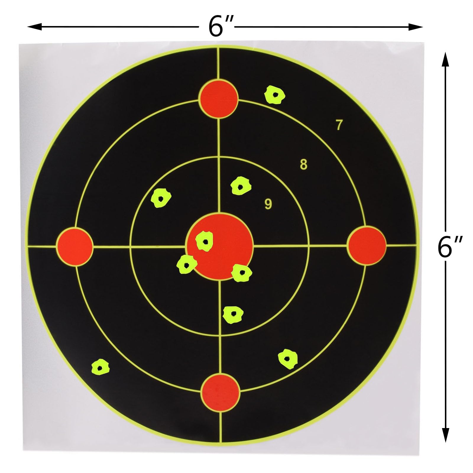SKLK-SEL 100 Pack Splatter Targets, 6 Inch Splash Reaction Target Paper Stickers with Yellow Effect for BB Guns, Airsoft Guns, Softball Guns, Rifles Indoor and Outdoor Shooting Ranges (Round B)