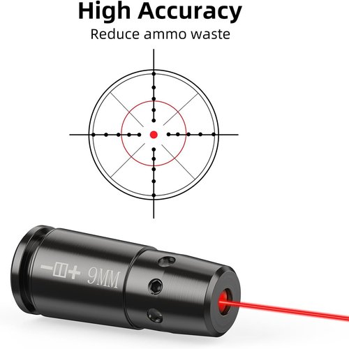 EZshoot Bore Sight Laser 9mm/223 5.56mm/243 308/12-Gauge Red Laser Boresighter with Portable Tin Case and Extra Batteries