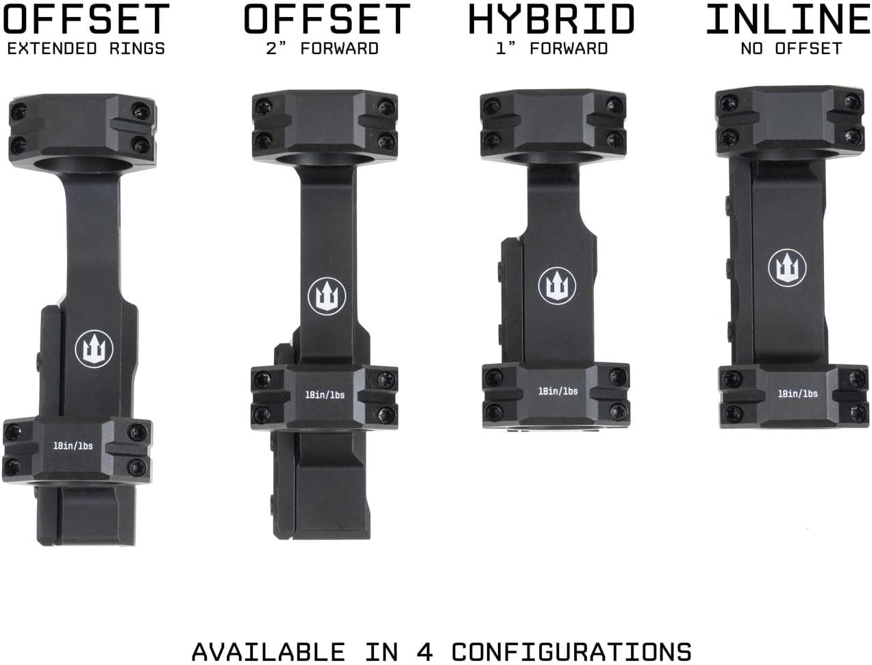 Triton 1" Match Precision Rifle Scope Mount - Durable 6061-T6 Aluminum - 2" Offset Cantilever