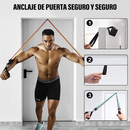 Resistance Bands for Exercise, EASYTAO 17PCS Resistance Bands, Latex Elastic Yoga Straps with Handles, Carrying Bag, Ankle Straps and Anchor Accessory for Door Yoga