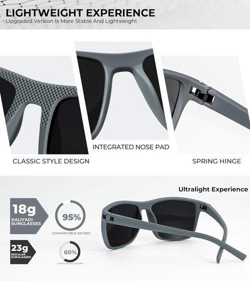 KALIYADI Polarized Sunglasses for Men - Lightweight UV Protection for Driving, Fishing & Golf