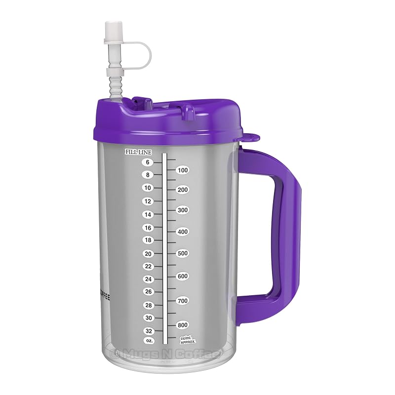 32 oz Travel Mug with Lid - Double Wall Insulation, BPA-Free, Leak-Resistant - Purple