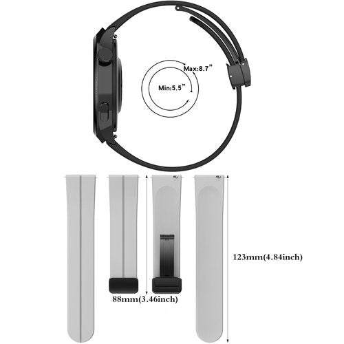 Gittos 3-Piece 20mm Magnetic Watch Strap for Garmin Vivoactive 5/3/Vivomove 3/HR/Style/Luxe, Garmin Forerunner 55/165/245/645 Music/Venu Sq 2 20mm Nylon Band Sport Replacement