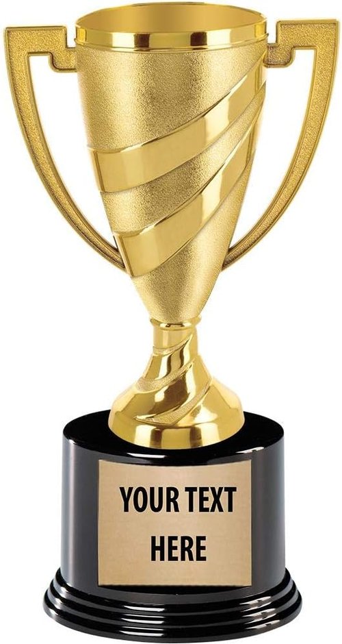 Gold Cup Trophy by Prime - 9-Inch Large Award with Custom Engraving for Celebrations