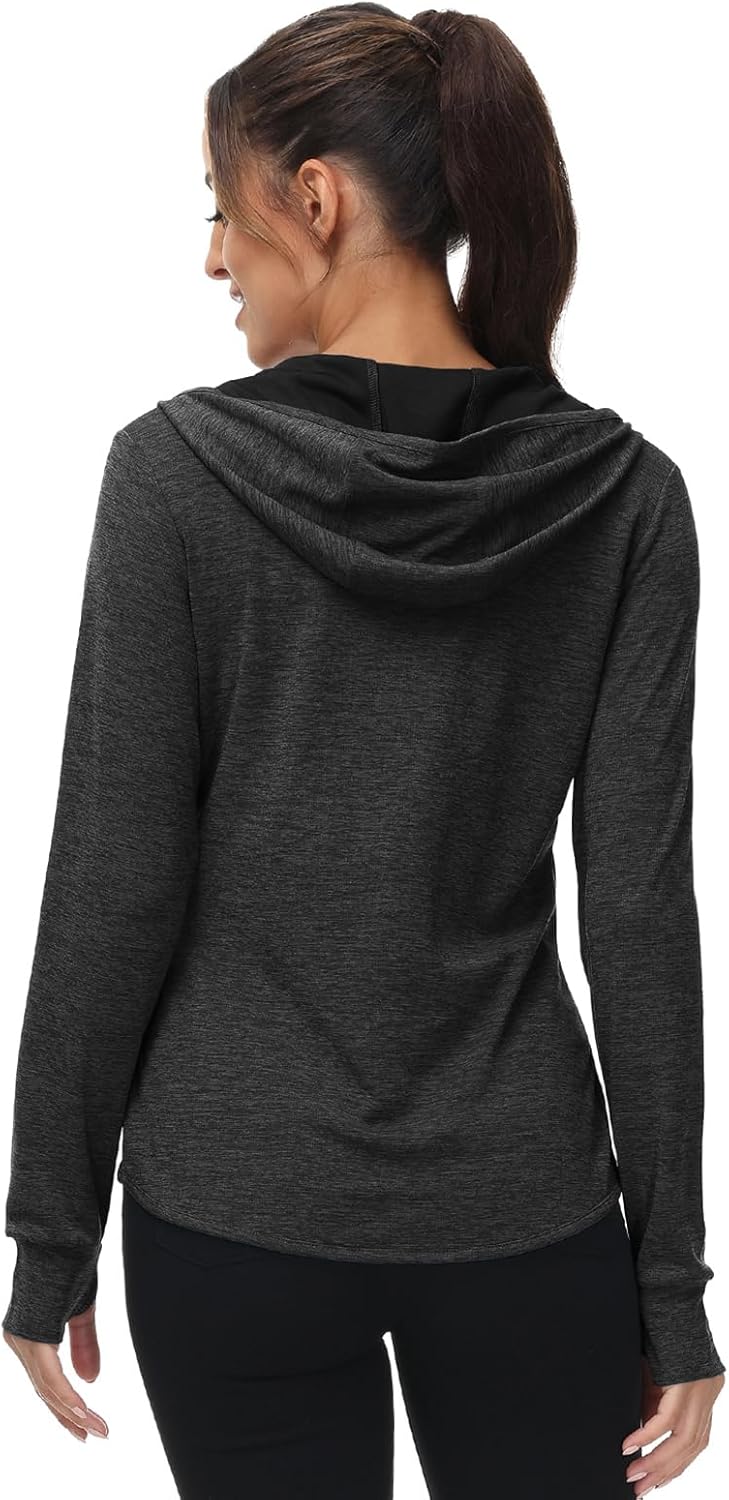 TBMPOY Women's Sun Protection Hoodie Jacket - UPF 50+ Lightweight Long Sleeve for Hiking | Full Zip Top