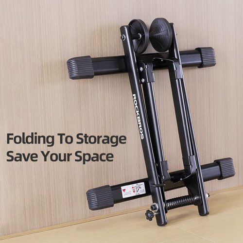 ROCKBROS Foldable Bike Stand Floor Bike Parking Stand Bicycle Rack for 20"-29" Mountain Road Indoor Outdoor Garage Storage