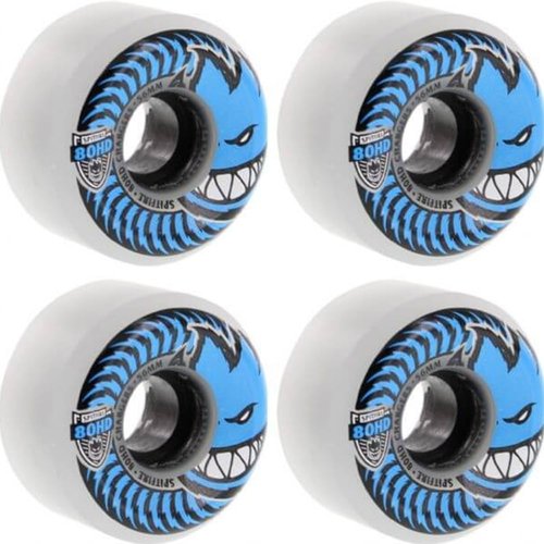 SPITFIRE 80HD CHARGER WHEELS 56mm CONICAL FULL CLEAR/BLUE (SET OF 4)