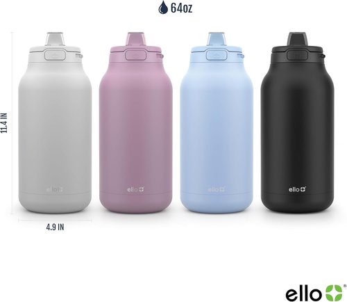 Ello Hydra 64oz Vacuum Insulated Stainless Steel Jug - Locking Lid for Ultimate Hydration
