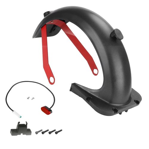 Lveofielygi Rear Mudguard Set Compatible with Segway Ninebot Max G30 Electric Scooter, Mudguard Support Red Bracket Replacement Kits Repair Accessories for Scooter
