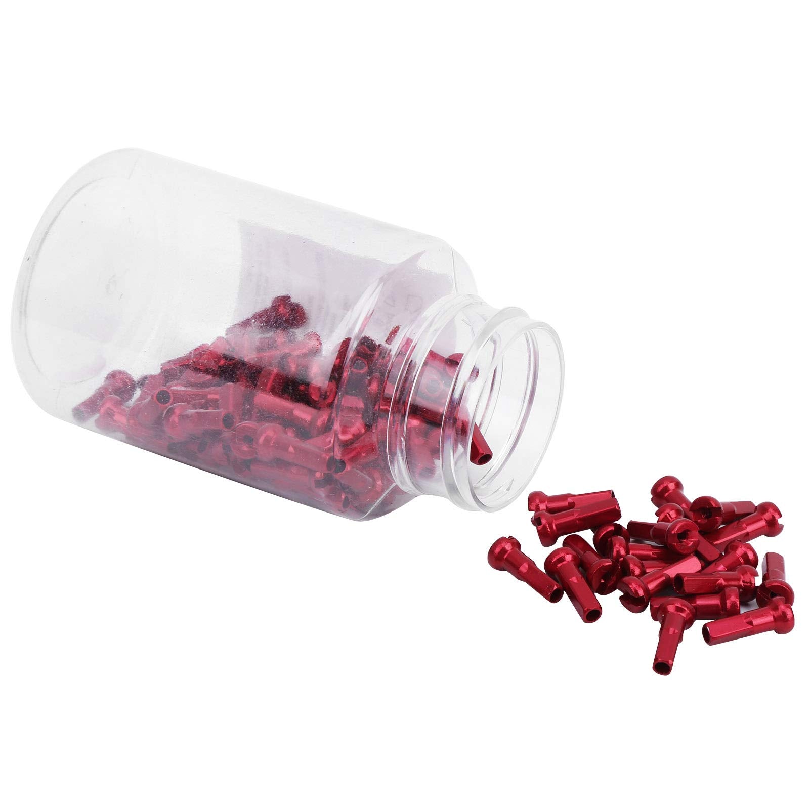 SUNGOOYUE Spoke Nipple, 100Pcs Aluminum Alloy Spoke Cover Nipple Cycling Accessory (Red)
