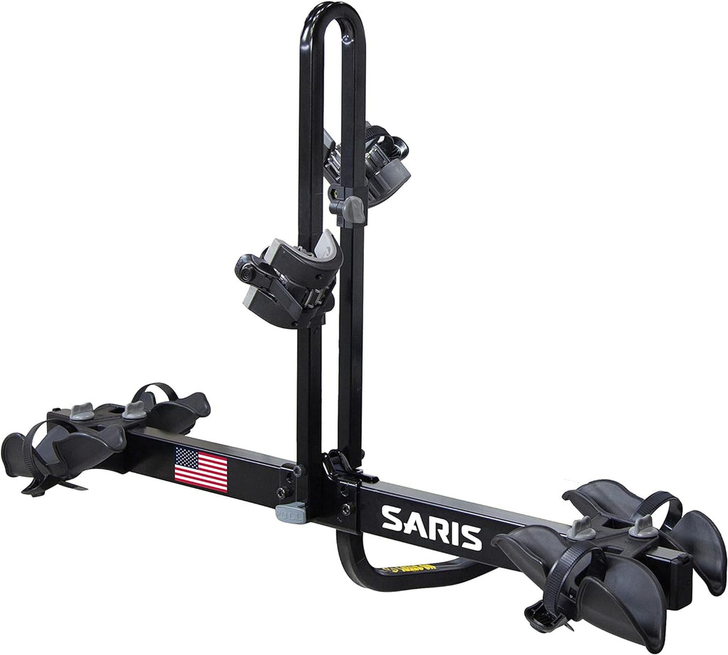 Saris Freedom 2-Bike Hitch Rack – Universal Fit for All Bike Types, 1¼" & 2" Receivers, 120 lb Capacity, Compact Design, Secure Ratcheting Straps