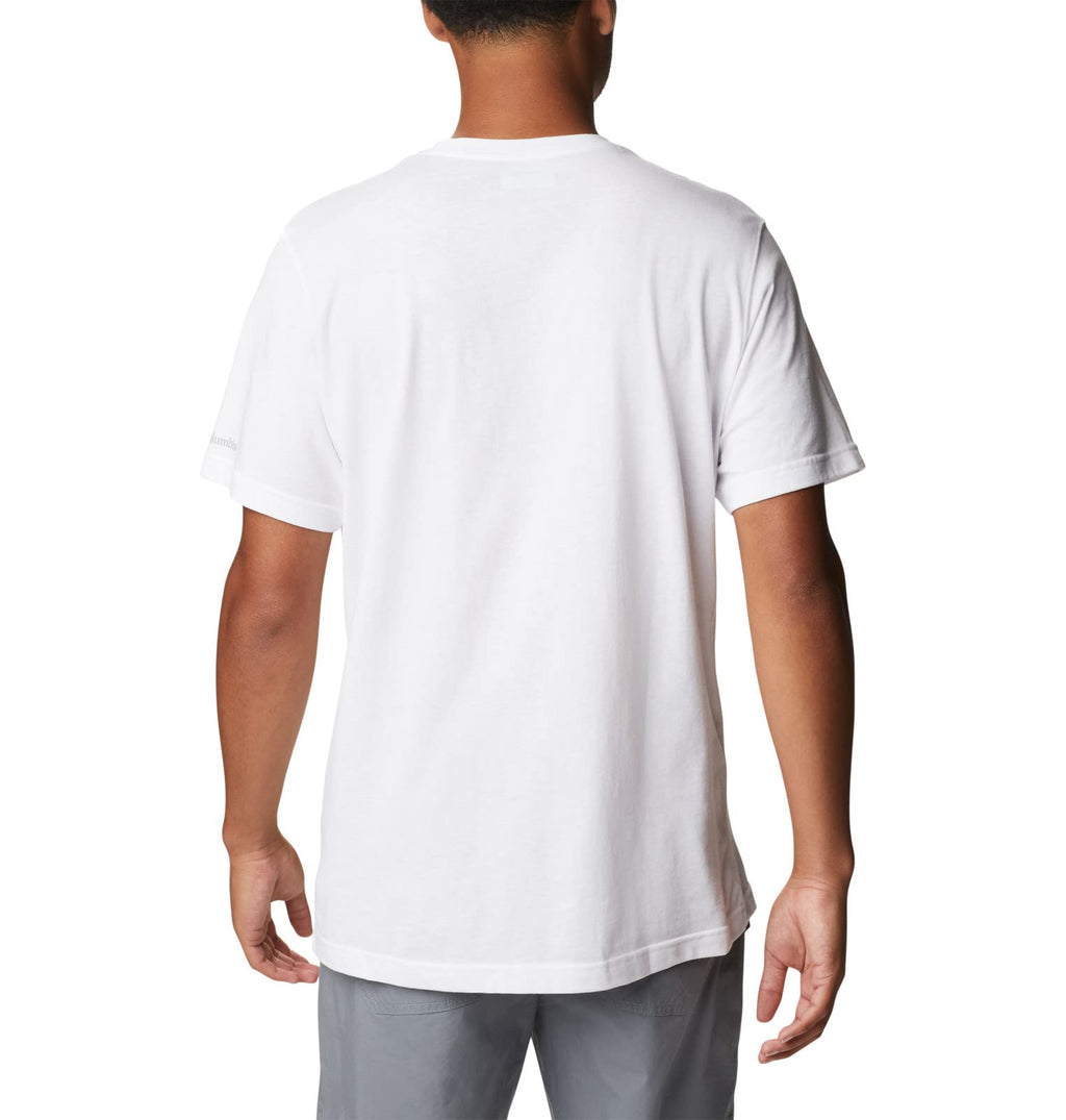 Columbia Men's Thistletown Hills Graphic Short Sleeve, White/Wanderland Graphic, X-Large