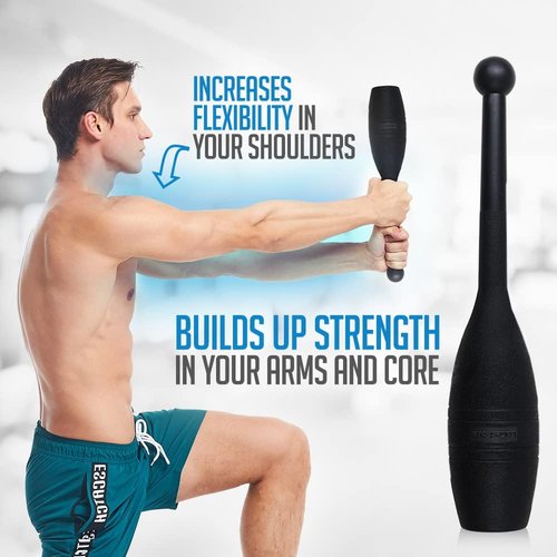 Logest Mace Exercise Club - Heavy Duty Plastic Indian Clubs for Strength Training | Set of 2 (1 LB & 2 LB)