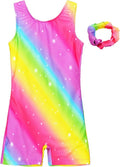 JESKIDS Leotards for Girls - Gymnastics Dance Biketards with Shorts & Matching Scrunchie | Ages 3-15