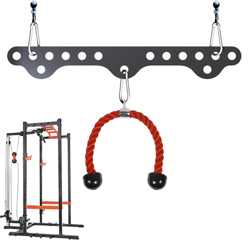 veimia LAT Pulldown Attachments, Double to Single D Handle Adaptor Plate for Neutral Grip LAT Pull Down Bar, Exercise Machine Attachments for Cable Crossover Machine for Squat Rack Home Gym
