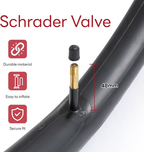 AV48mm 26" Bike Tubes - Reliable Replacement Inner Tubes for City, Road, Mountain & Cruiser Cycling (2 PCS)