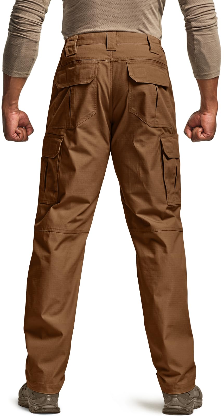 CQR Men's Tactical Pants, Water Resistant Ripstop Cargo Pants, Lightweight EDC Work Hiking Pants, Outdoor Apparel, Raider Copper Brown, 42W x 30L