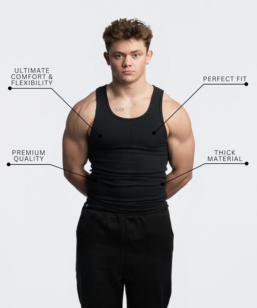 Ekkovision Men's Tank Tops - Comfortable Cotton Spandex Blend | Durable Ribbed Fabric