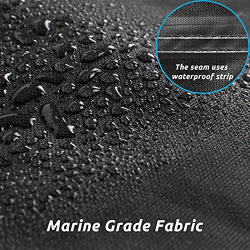 Heavy Duty Waterproof Boat Cover for 17-19ft Trailers - Black, Up to 96-Inch Beam