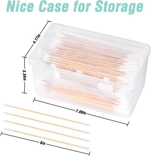 BOOSTEADY Cotton Gun Cleaning Swabs - 6 Inch with Durable Bamboo Handle | Choose Your Tip