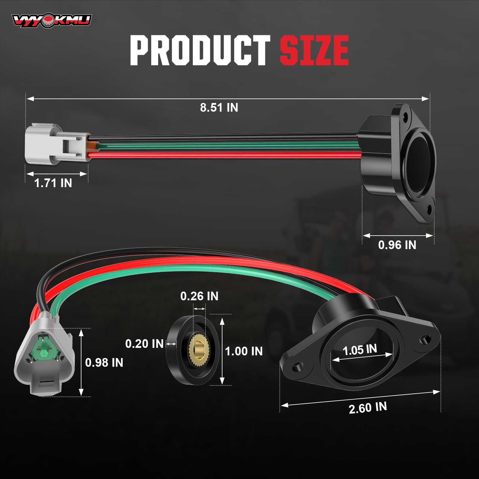 VYYOKMU Club Car Precedent Golf Cart Speed Sensor with High Speed Magnet, Club Car Speed Sensor Upgrade for 48V Club Car DS & Precedent 2004-UP ADC Motor, OEM 102704901 102265601 (2-8 MPH Increase)