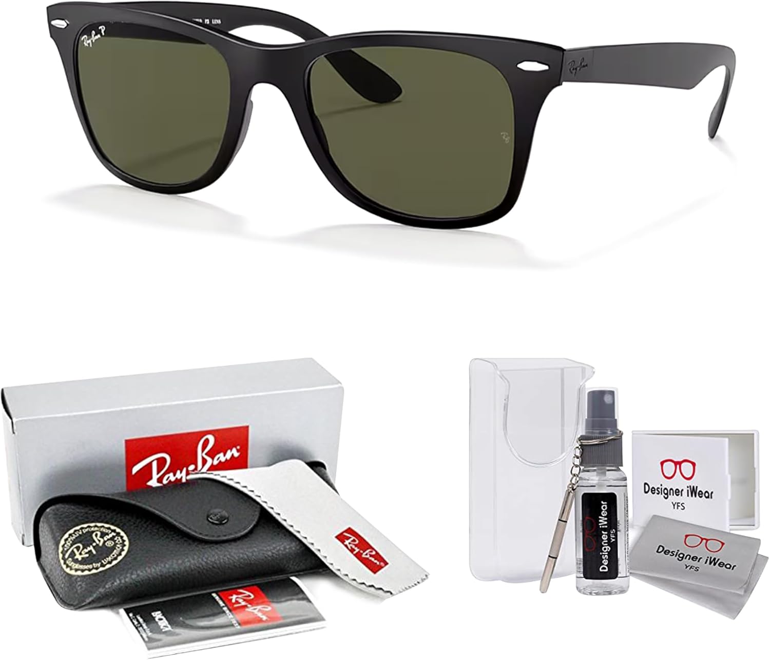 Ray-Ban RB4195 Wayfarer Liteforce Square Sunglasses for Men - Includes Accessory Eyewear Kit