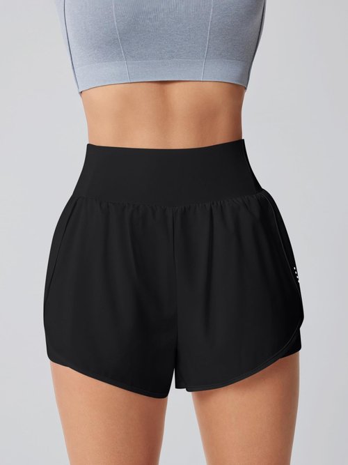LALA BIRDS Women's Athletic Running Shorts High Waisted with Pockets, Women 3" Workout Dolphin Gym Yoga Beach Shorts(US, Alpha, Large, Regular, Regular, Black)