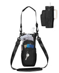 sportsnew Water Bottle Carrier Bag with Phone Pocket for 30oz 40oz Tumbler with Handle Accessories Insulated Water Bottle Holder Pouch with Strap Crossbody with Straw Cover